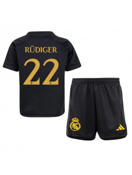 Real Madrid Antonio Rudiger #22 Replika Tredje Kläder Barn 2023-24 Kortärmad (+ byxor)